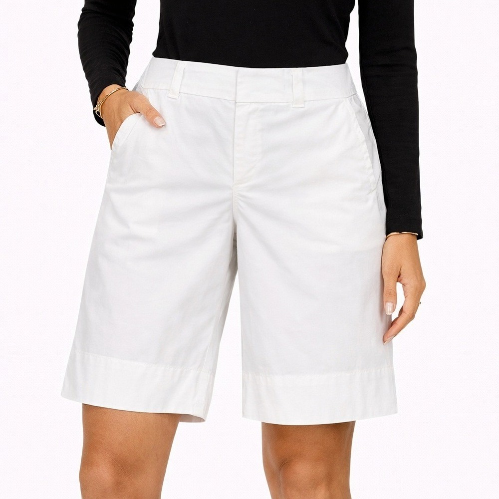 Banana Republic Martin Fit White Bermuda Shorts Womens Size 2 Stretch Cotton